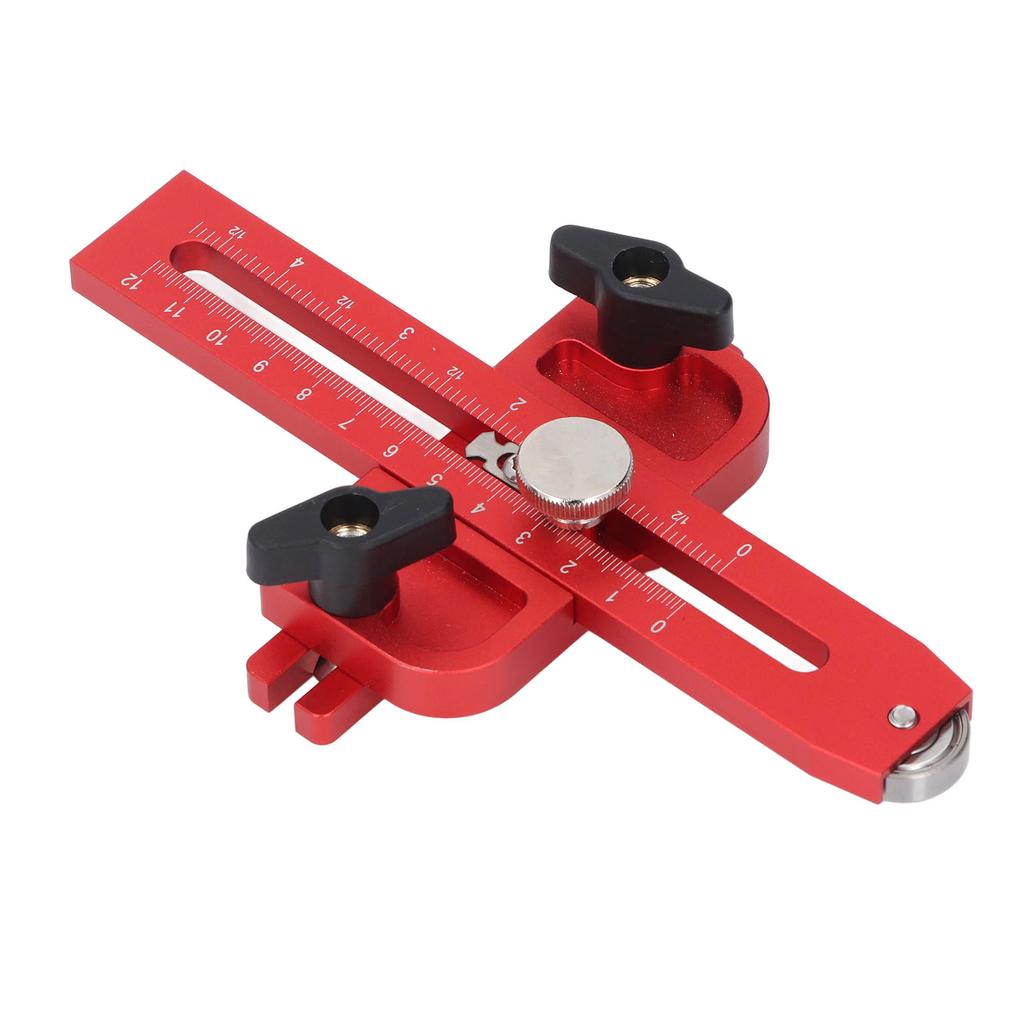 Bordsag Jigg Guide med Rull Dobbel Skala Trebearbeiding Tynn Kløyveguide Lokalisator Passer for 3 4x3 8