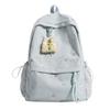 Schoolbag Cream Matte Dopamine Small Floral Embroidery Girl Backpack Girlfriend Daily Class Weekend Travel Backpack