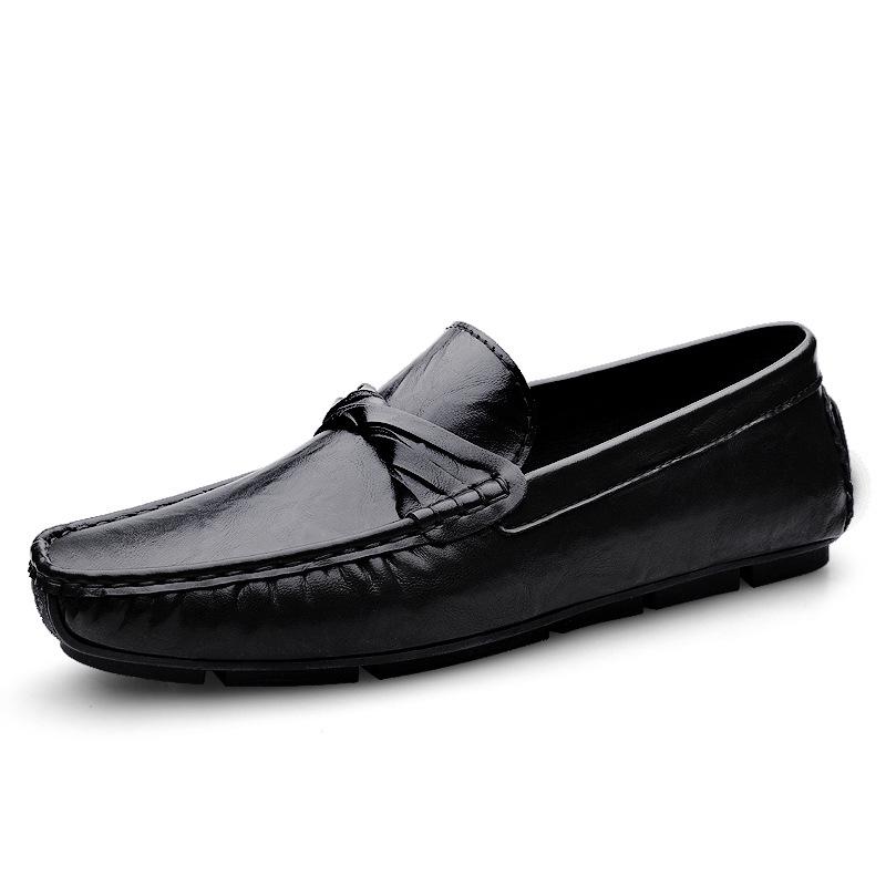 Men s 2025 Spring/Summer Genuine Leather Slip-on Loafers - Casual Moccasins  Driving Shoes 38