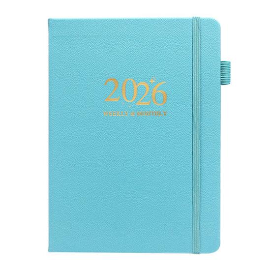 2026 Planner A5 Notebook 144 Sheets Hardcover Daily Journal Calendar Multifunctional Work-Life Balance Schedule for Travel College Home