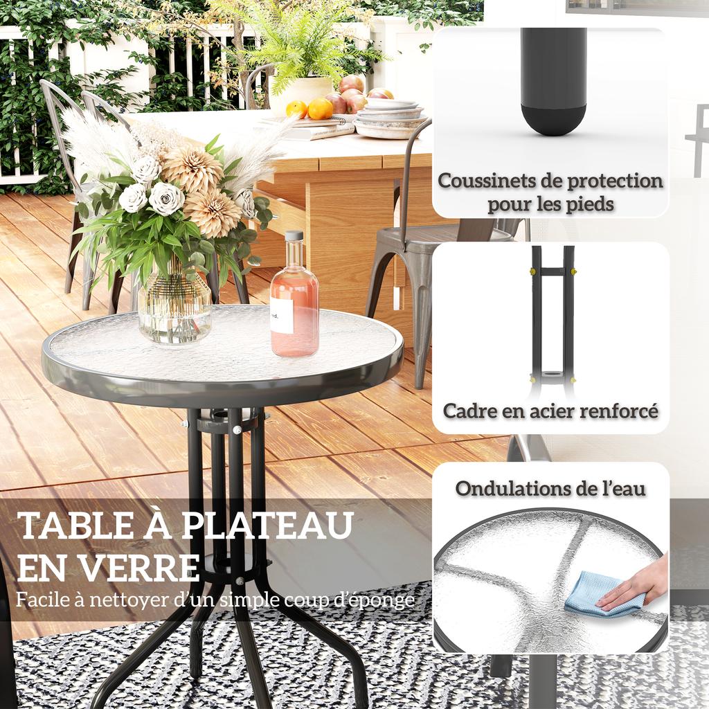 Three-Piece Outdoor Garden Set - Light Grey