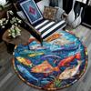Ocean Fishes Round Area Rug,Carpet Rug for Living Room Bedroom Sofa Playroom Decor,Non-slip Floor Mat