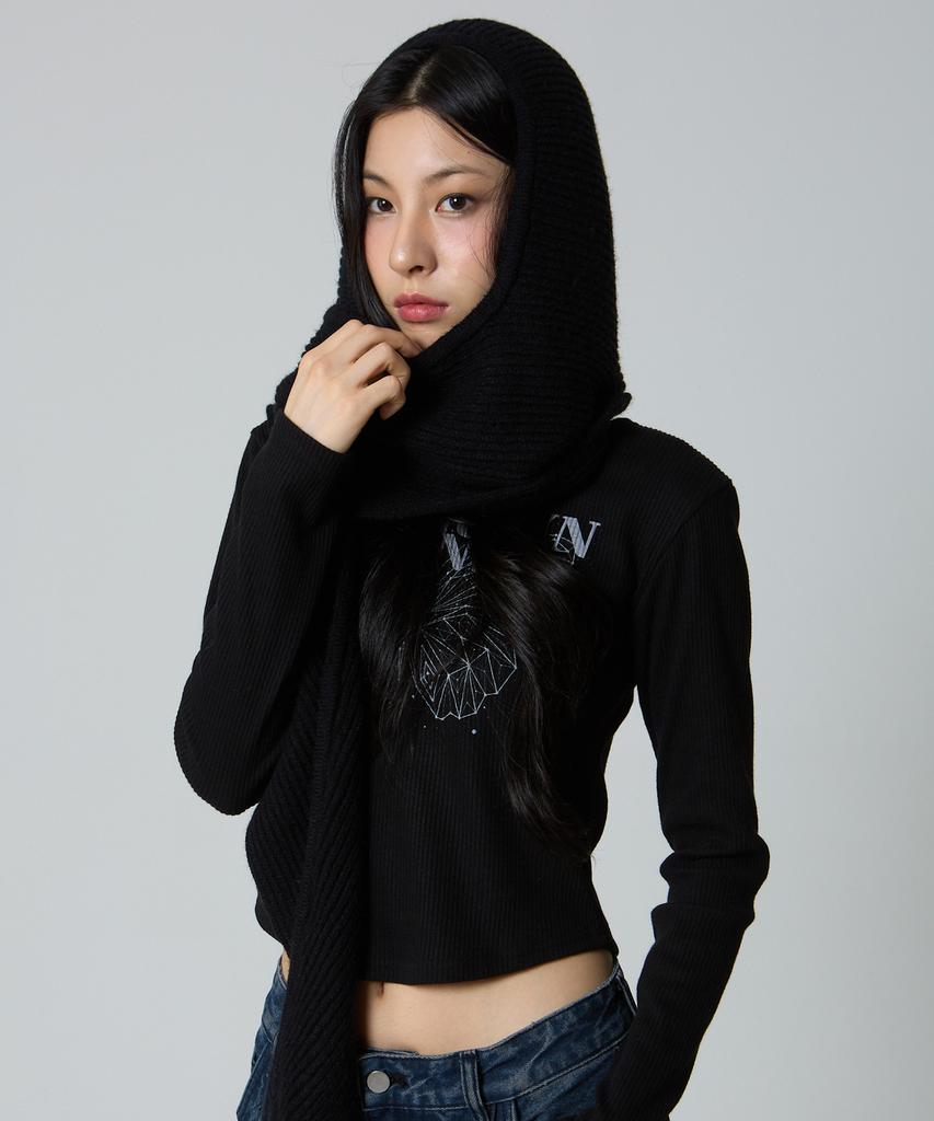 UNKNOWN PLANET Hooded Muffler Balaclava Black