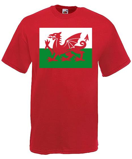 Unisexs Welsh Dragon Wales St David Cymru Y Ddraig Goch Red Unisex TShirt 2XL