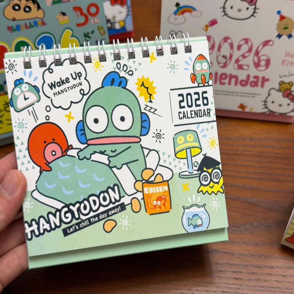 Hangyodon My Melody Cinnamoroll Desk Calendar Cute Retro Ins-Style Cartoon Decor For Students Collectible Gift