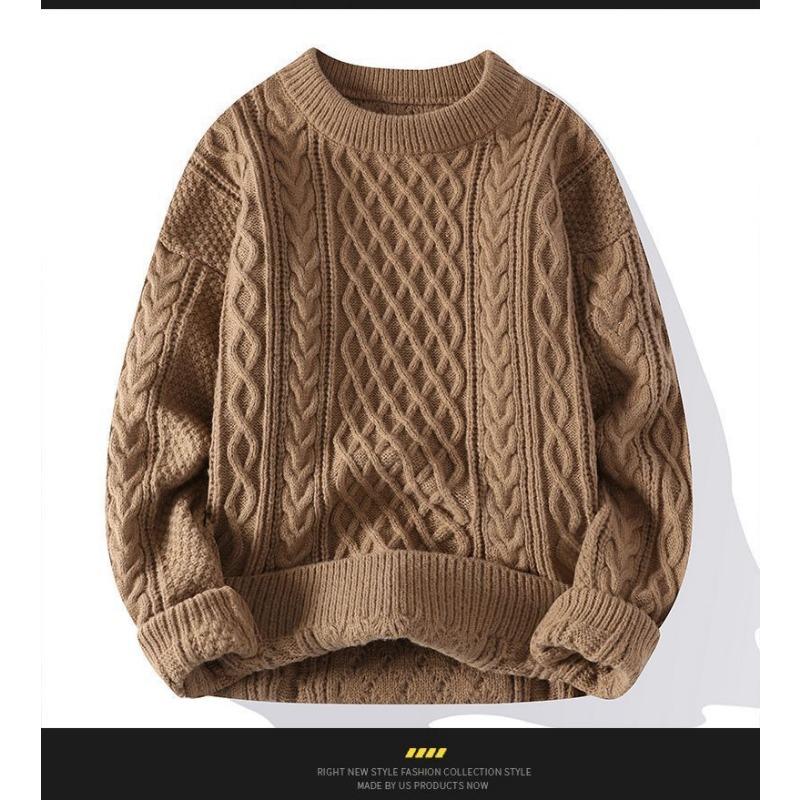 Herren Lockere Dicke Zopfmuster Pullover Pullover Lässig Winter Warm Oberbekleidung