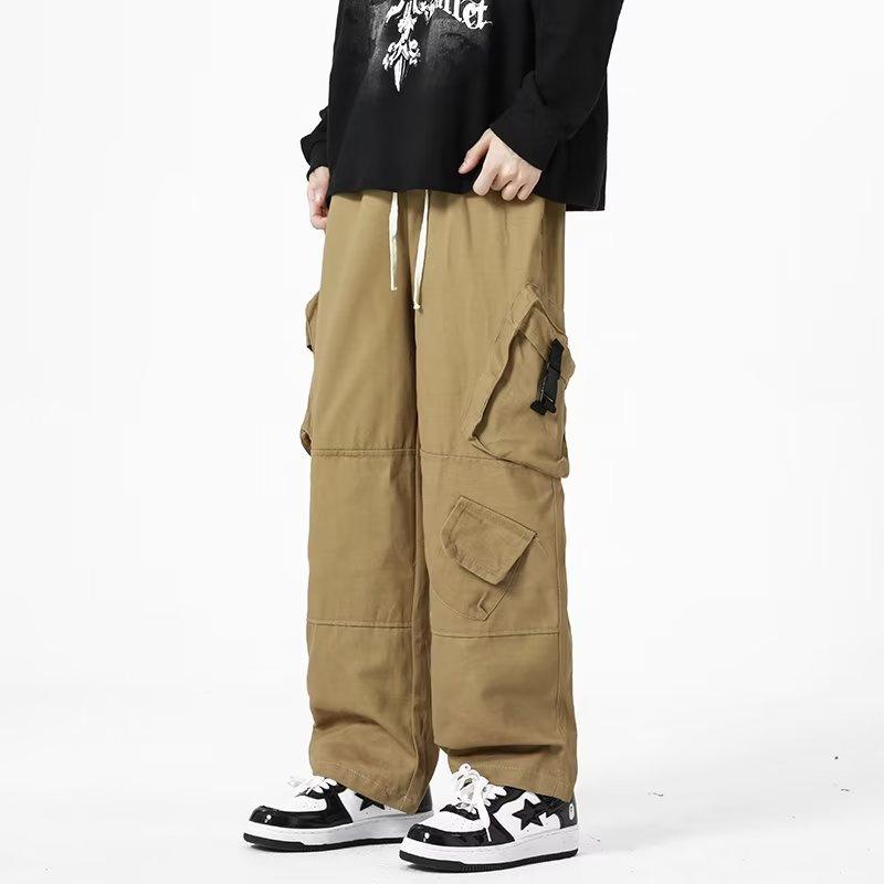 Overalls Men's Autumn New Ins Trendy Brand Loose Straight-leg Pants Neutral Wind Multi-pocket Cotton Casual Pants