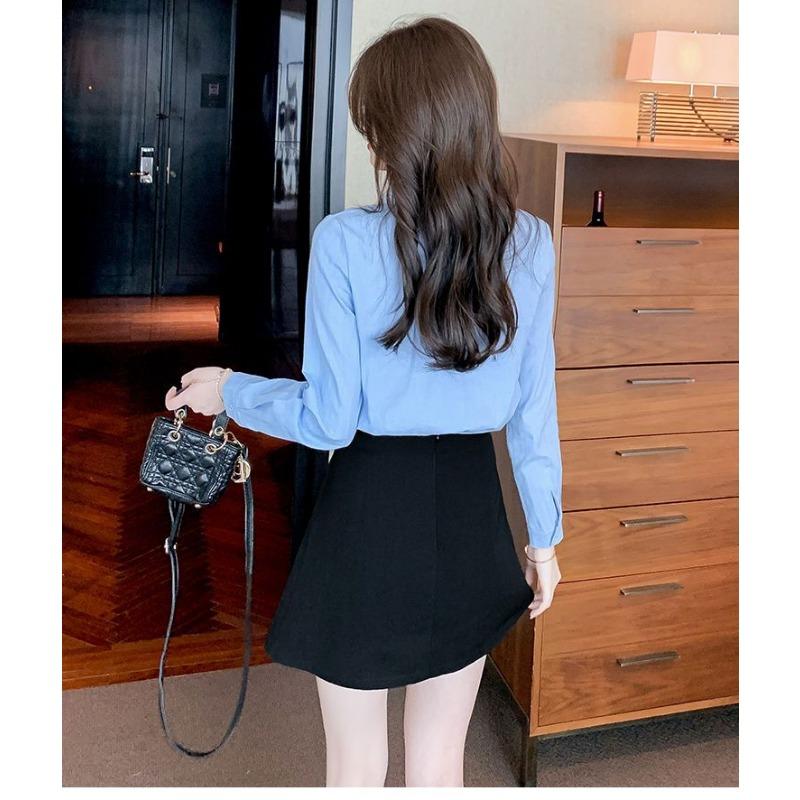 Jaro Podzim Dámská 2025 Nová Vyšívaná Bavlněná Košile Módní Košile Top