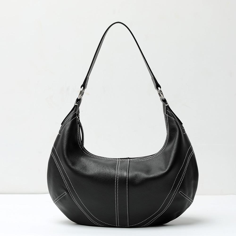 

Женская сумка-тоут из натуральной кожи First Layer Cowhing, сумка через плечо из мягкой кожи чёрный