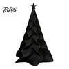 Durable Smooth Surface Holiday Figurine 3D Printed Pleated Christmas Tree Ornament, Small Wavy Desktop Gift for Friends Decoration with Star
