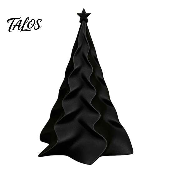 Durable Smooth Surface Holiday Figurine 3D Printed Pleated Christmas Tree Ornament, Small Wavy Desktop Gift for Friends Decoration with Star