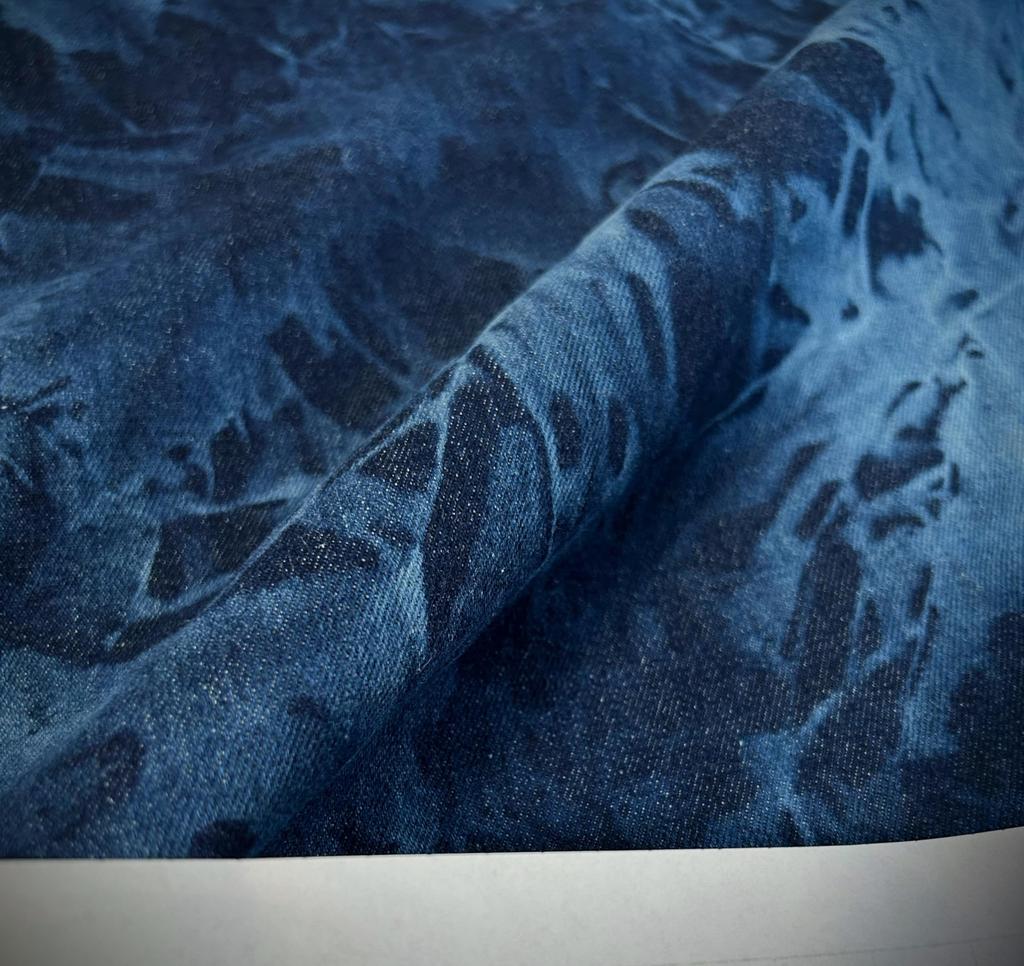 Unevenly Dyed Denim Cotton Unevenly Bleached Fabric for Denim Handmade Fabric, Thin, Fabric, Scraps, Dyed, Fabric, Crafts, Remakes, (Night Sky, 2m)