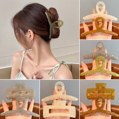 Oversize  Hair Claws Hair Clips For Girls Women Transparent Hair Claws Ponytail Claw Clip Crab Hair Accessories Headwear