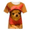 Women's Fashion Casual  Digital Print With Simulation  Cat And Dog Short-sleeved  T-shirt Top