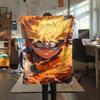 1 pièce Couverture en Flanelle Imprimée Dessin Animé, Haute Qualité Confortable pour Toutes les Saisons, Décoration de Maison, Chaleur et Confort, Parfait pour un Cadeau de Noël ou d'Anniversaire