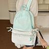 Schoolbag Small Fresh Plaid Corrugated Schoolbag Lace Girl Heart Travel Small Backpack Japanese Sweet Wind Student Party Backpack