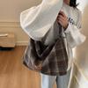 Large Capacity Woolen Shoulder Bag College Style Tote Bag
