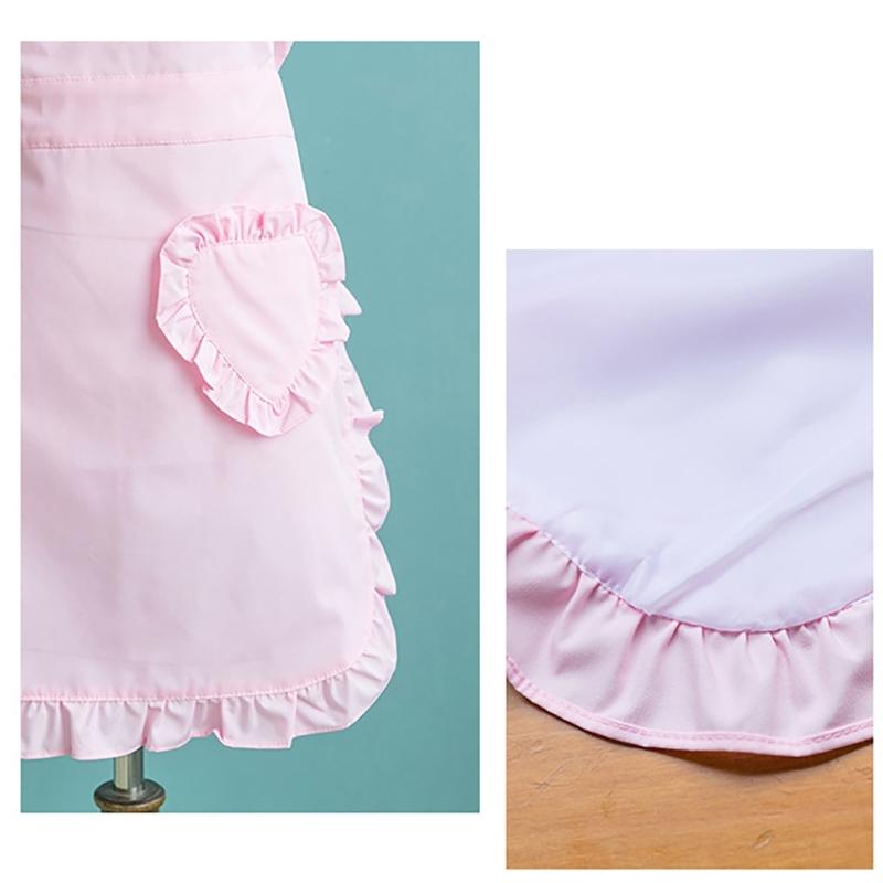 Grembiuli da Cucina Grembiule con Volant Grembiule da Cameriera Grembiule Cosplay da Cameriera Grembiule da Cucina Grembiule da Principessa con Tasche per l'Uso Quotidiano