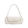 Emmy 23 Logo Lock Closure Leather Saddle Bag Women Handbag White CR666-LHCHK