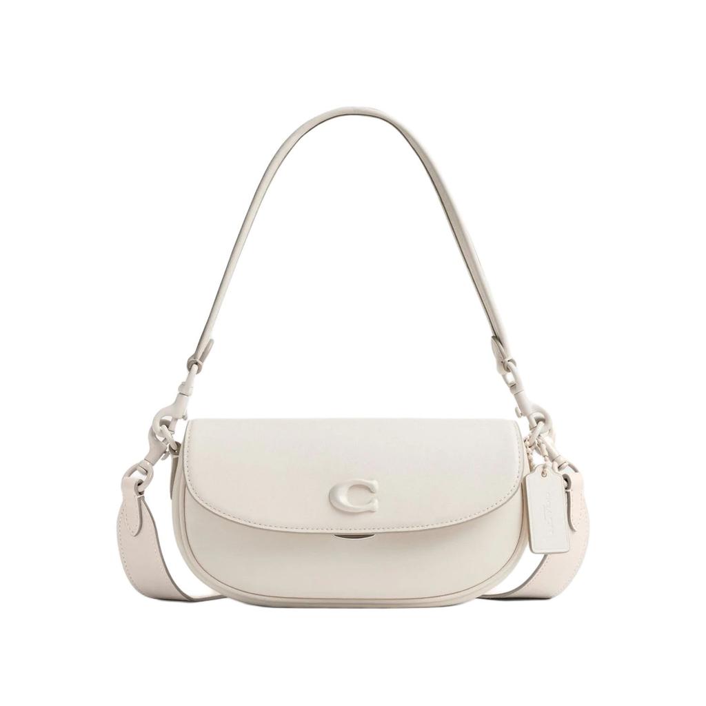 COACH EMMY Cow Leather Saddle Bag, Handbag, Shoulder Bag, Crossbody Bag Medium Women's White CR666-LHCHK