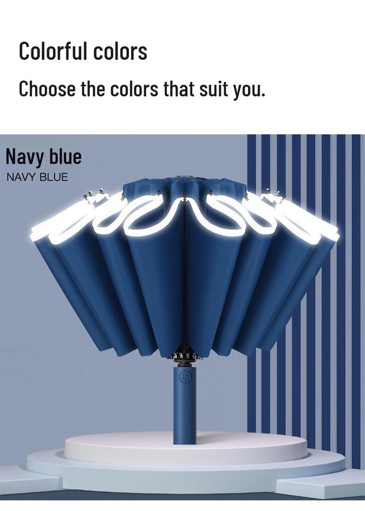 32-Rib Double-Bone Automatic Sun & Rain Car Umbrella - Customizable Folding Sun Protection & Gift