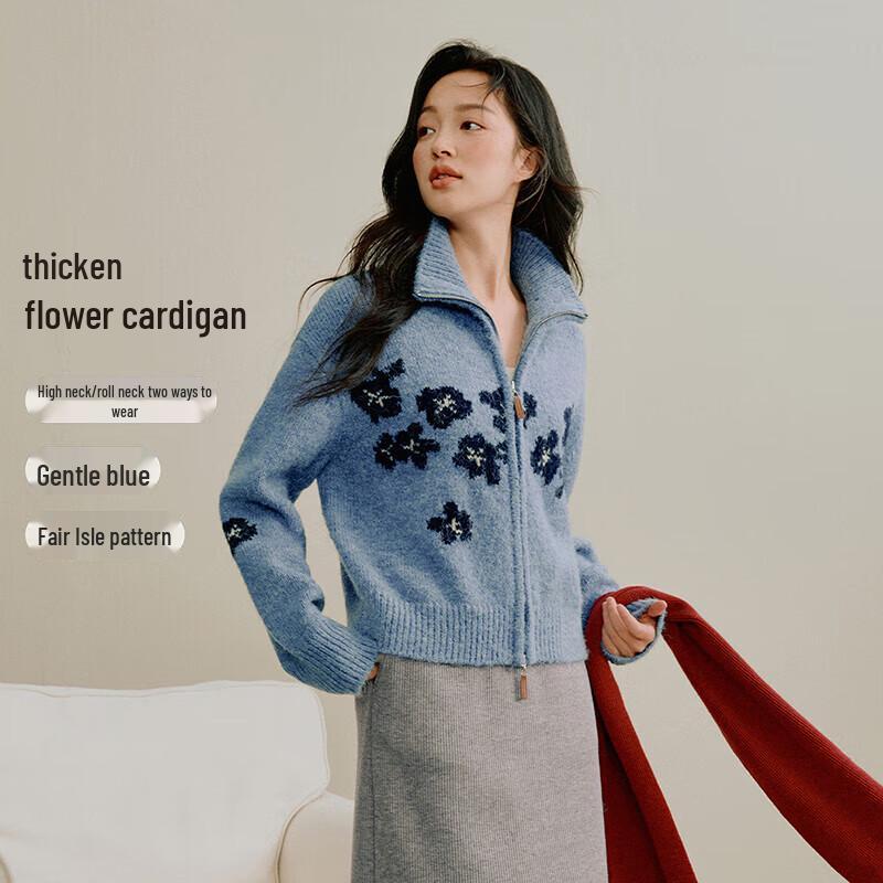 

Кардиган свитер с лацканами в стиле ретро жаккард Инман XL