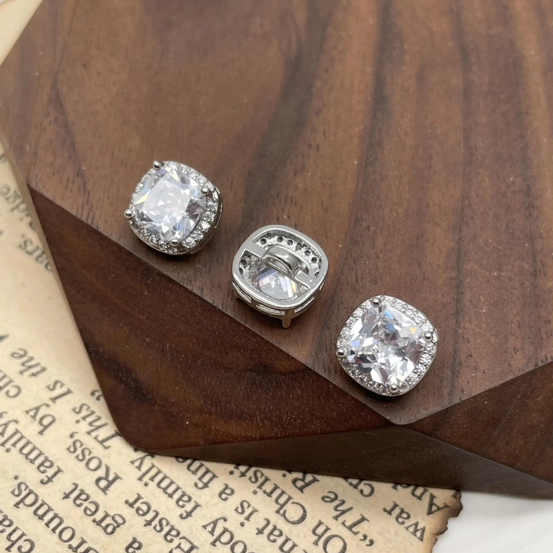

5pc/lot Luxury Snowflake Style Zircon Button Micro Set Zircon Copper Plated Jewelry Accessories DIY Shirt Dress