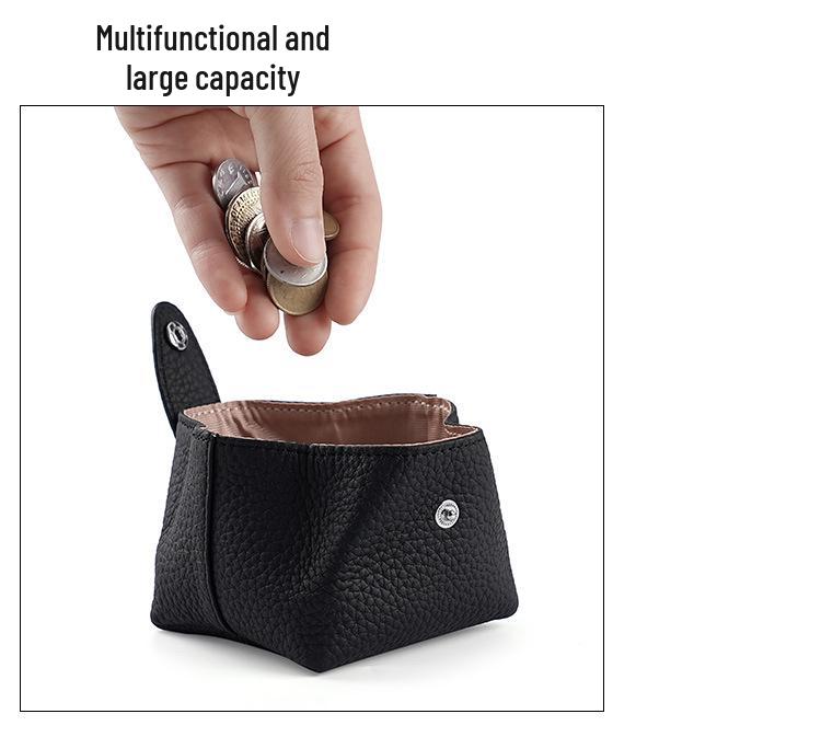 Retro Cowhide Women's Mini Coin, Jewelry & Makeup Storage Bag