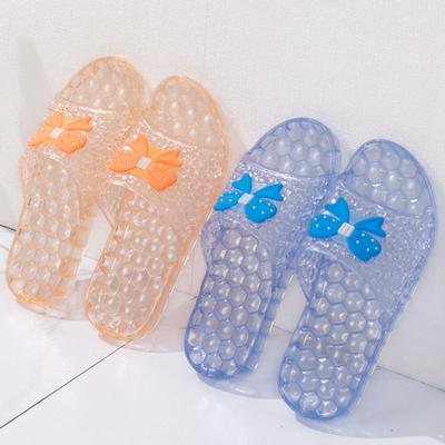 New Casual Home Bathroom Exterior Crystal Transparent Slippers for Women, Wear-resistant Crystal Shoes