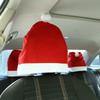 Automotive Christmas Decor King Size Santa Hat Headrest Cover Seat Back Cover for Holiday Vehicle Decoration