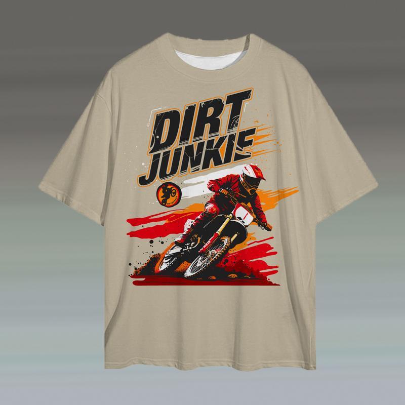 3d Motorcycle Print Short Sleeve T-Shirt For Men Summer Retro Men's T-Shirt Fashion Casual Tee Loose Oversized Tee 2024 New Tops