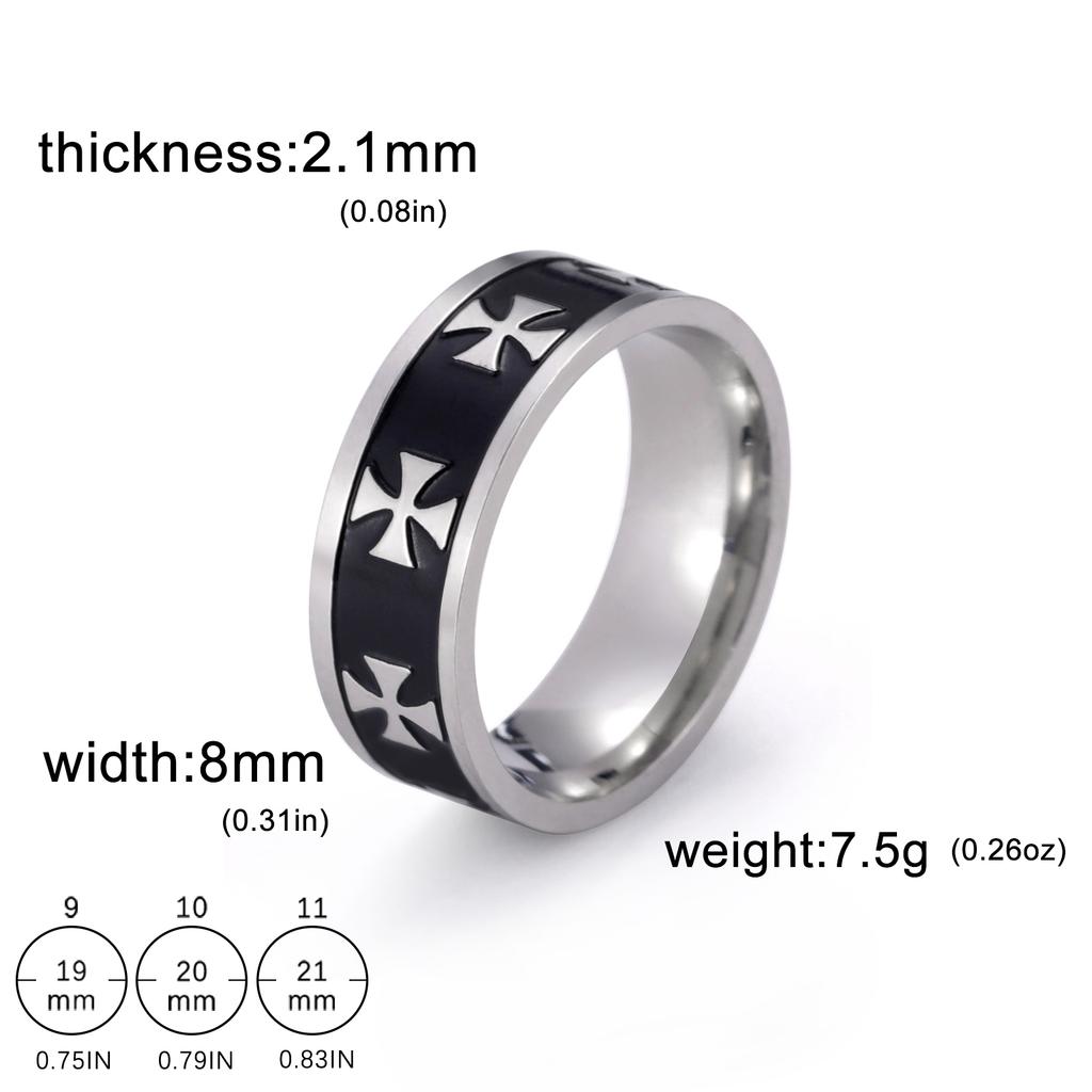 Classic Stainless Steel Couple Rings Black Four Leaf Clover Simple Finger Ring Women Men Ring Engagement Wedding Jewelry