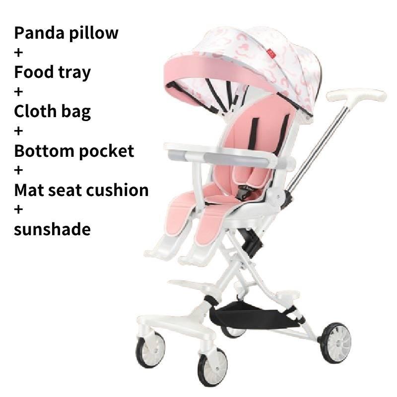 Wheeled Four Collapsible Baby Stroller Lightweight Foldable Seat Convertible