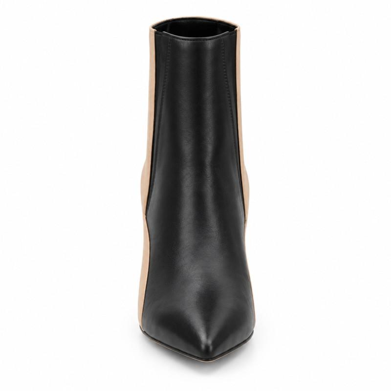 Botín Negro Bicolor Tacón Fino Elástico Montevita Jerezna 105399