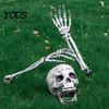 Spooky Lawn Stake Decorations Halloween Skull Garden Stakes, Skeleton Arms Prop with Ground Spikes, Realistic Hands Outdoor Decor for