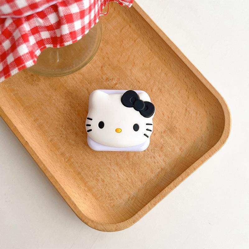 Cartoon Cat Flip Mirror Mobile Phone Airbag Bracket Back Sticker Retractable Drama Desktop Bracket Portable