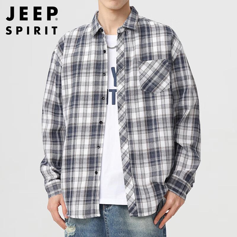 JEEP SPIRIT Men s Plaid Long Sleeve Shirt XL