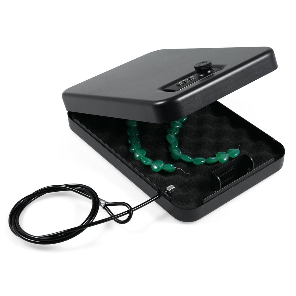 Small Safe Box Portable Travel Lock Storage Cabinet 3digit Password Case with Security 3Ft Steel