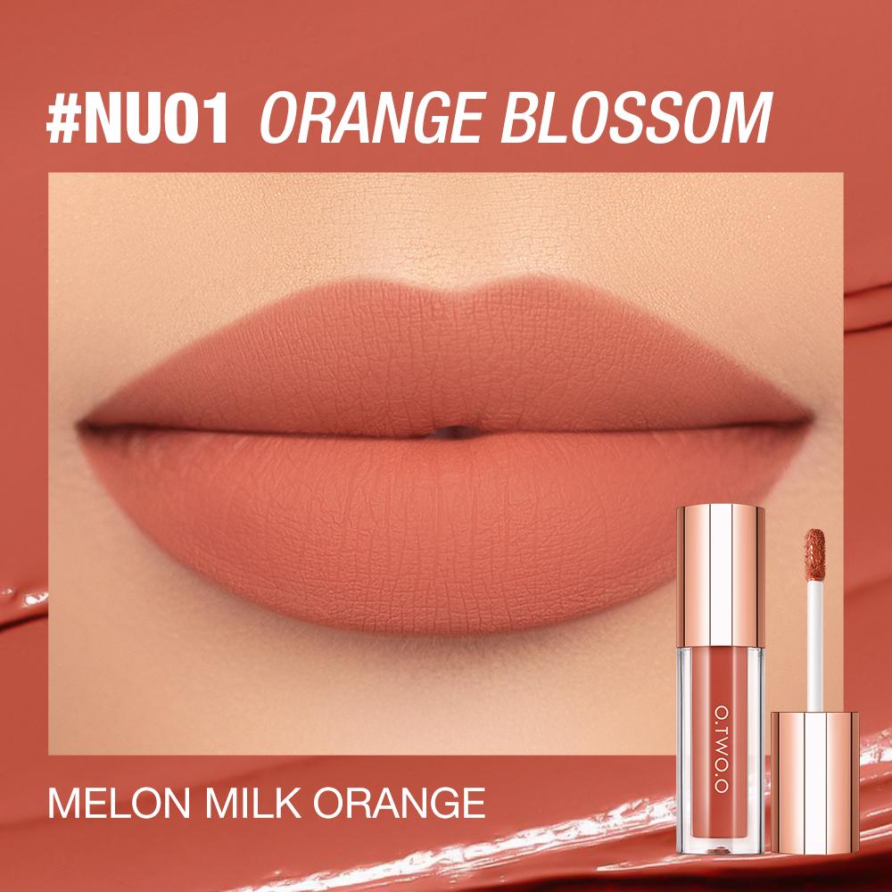 O.TWO.O Lippenstift Lip Tint Mat 24H Blijvende Ultra-Duurzame Waterdichte Transfer-Proof Glanzende Satijnen Lip Glazuur Make-up