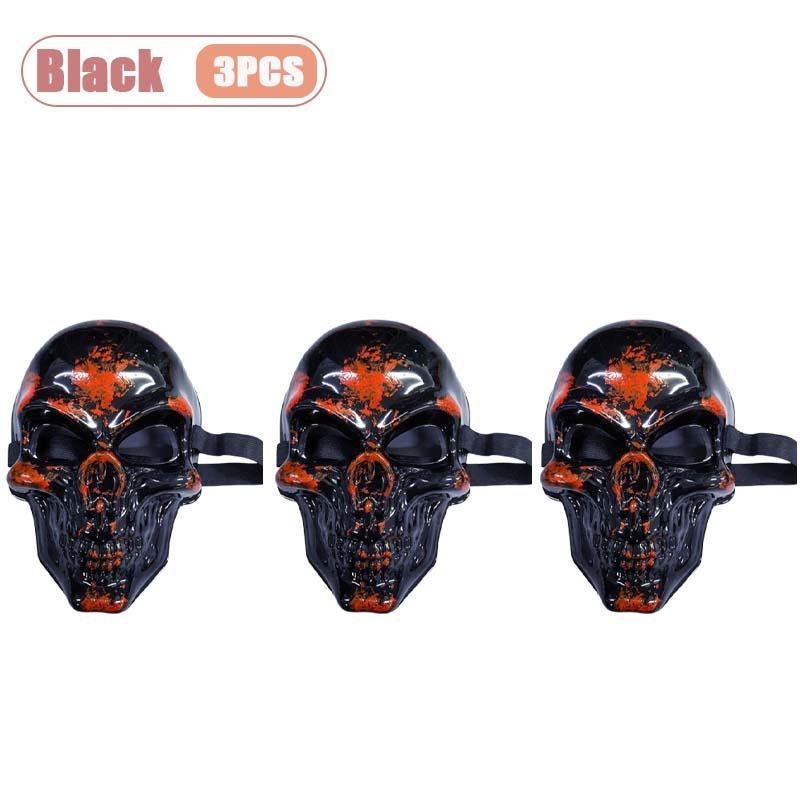 1-10PCS Halloween Horror Skull Mask Creepy Laughing Ghost Face Gold Silver Costume Prop for Party Cosplay Haunted House Decor