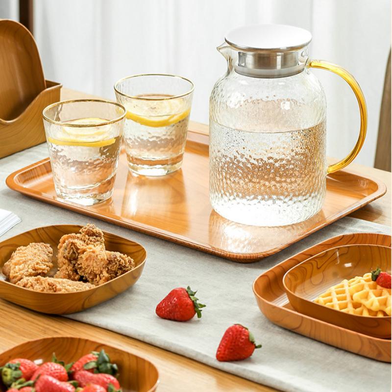 Plastic Square Tray Plate Multifunctional Design Grain Dried Fruit Cake Coaster Plate Kitchen Decorative Plate House Tableware