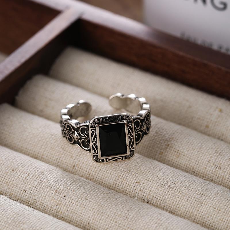 

Модное медное кольцо с состаренным цветочным узором для женщин, регулируемый размер 2024