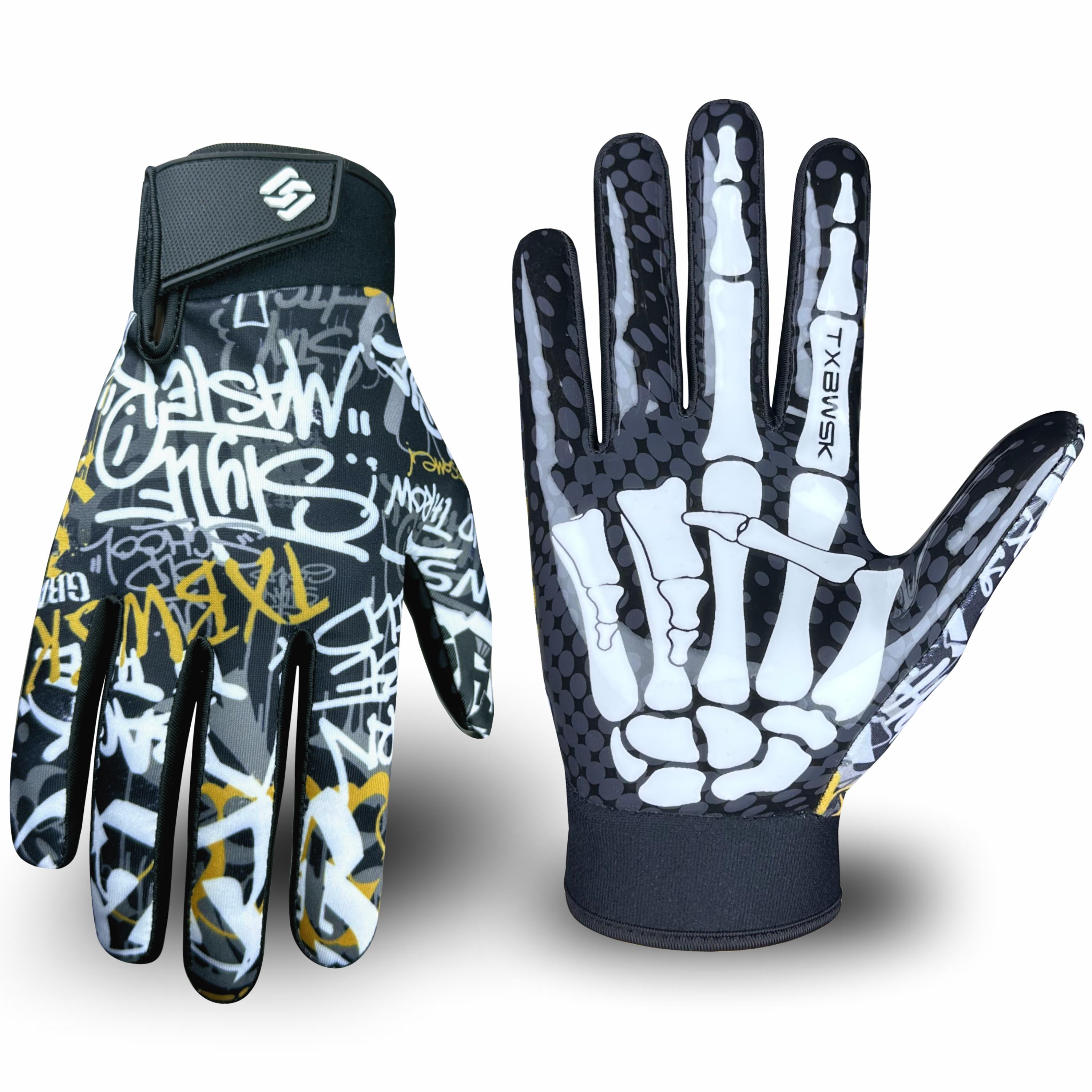 

High-Adhesive Rugby Gloves Unisex Breathable Back Hand Grip Enhanced for American Football And Rugby Training And Matches S чорний