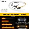 2x 60cm LED Light Strips Tube Switchback White/Amber Flexible DRL Turn Signal US