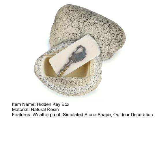 Garden Fake Stone Key Hider Storage Box Outdoor Yard Lawn Simulated Rock Resin Statue Decoration House Spare Key Secret Holder Container