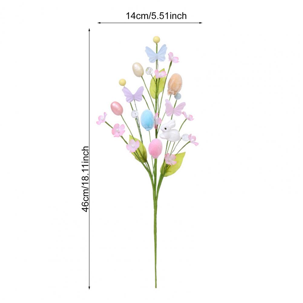 Easter Artificial Flowers Easter Colorful Egg Decoration DIY Party Bouquet With Rabbit Egg Charms Spring Home Table Centerpiece