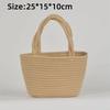 Cotton Thread Woven Cotton Rope Woven Bag Pure Color Lightweight Handbag Bucket Shape Boho Storage Basket Resort Wear
