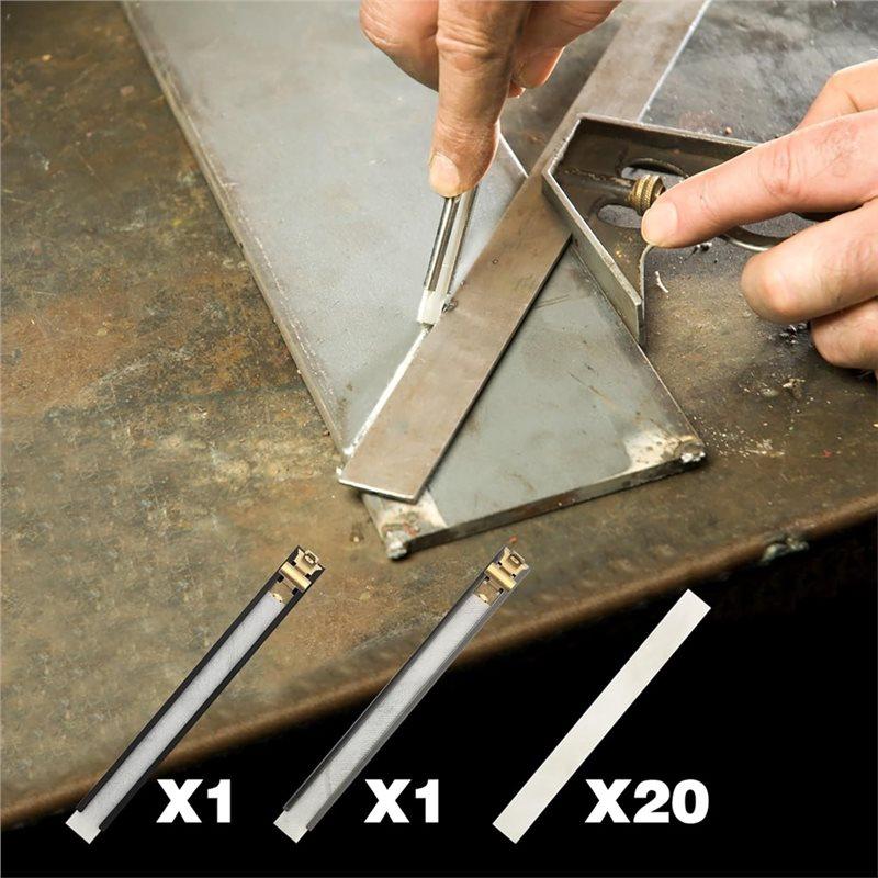 ABBP-Thin Flat Soapstone Holder 2Pcs, For Marking On Steel, For Welding And Welders, Includes 22Pcs Refills 1/16"