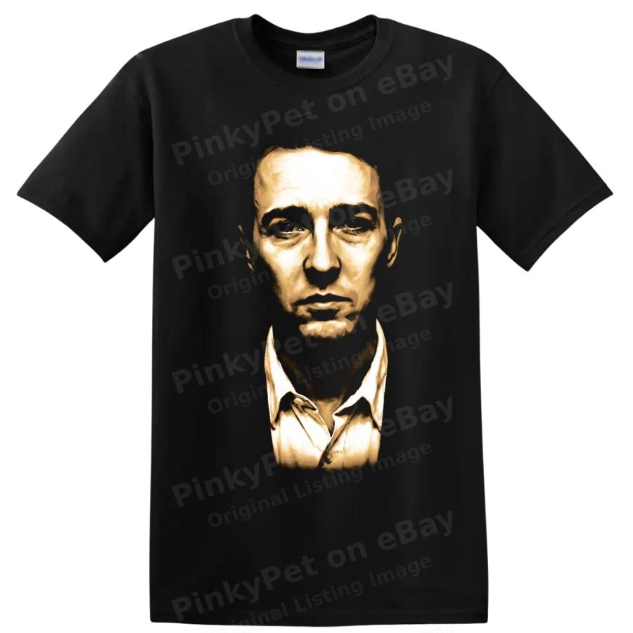 Fight Club Narrator Edward Norton Portrait Movie T Shirt Graphic Fan Tee Art