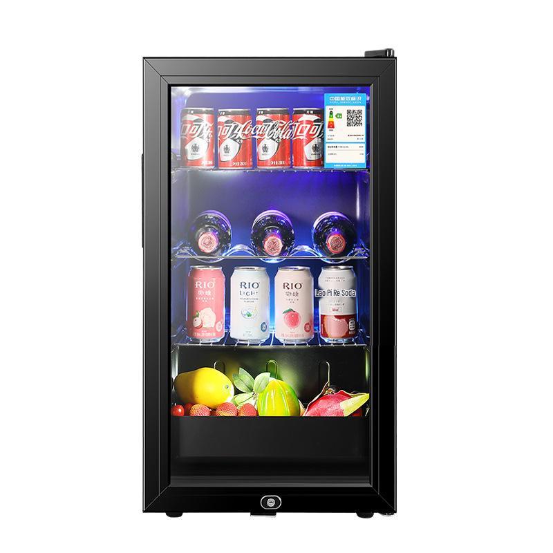 Ice Bar Single Door Display Fridge - Transparent Glass, Small Freezer Fresh-Keeping Cabinet